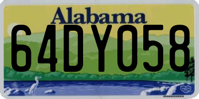 AL license plate 64DY058
