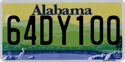 AL license plate 64DY100