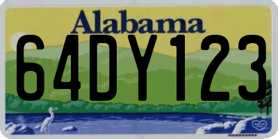 AL license plate 64DY123