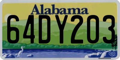 AL license plate 64DY203