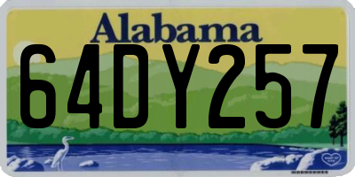 AL license plate 64DY257