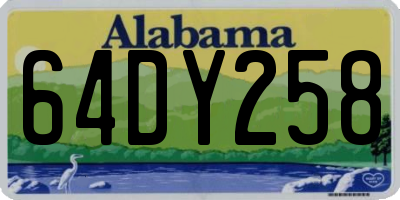 AL license plate 64DY258