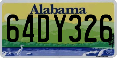AL license plate 64DY326