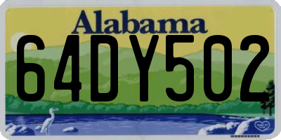 AL license plate 64DY502