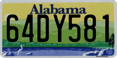 AL license plate 64DY581
