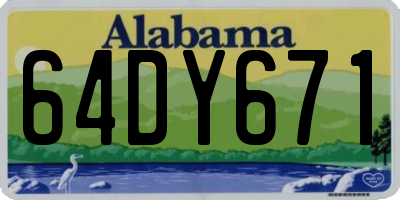AL license plate 64DY671