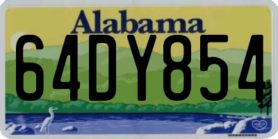 AL license plate 64DY854