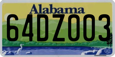 AL license plate 64DZ003