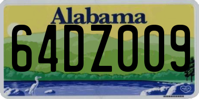 AL license plate 64DZ009