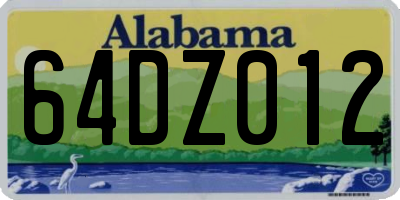 AL license plate 64DZ012