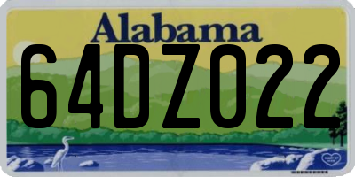AL license plate 64DZ022