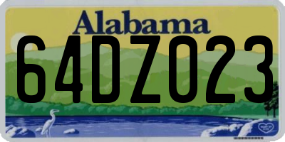 AL license plate 64DZ023