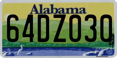 AL license plate 64DZ030