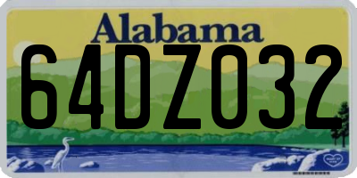 AL license plate 64DZ032
