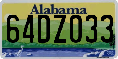 AL license plate 64DZ033