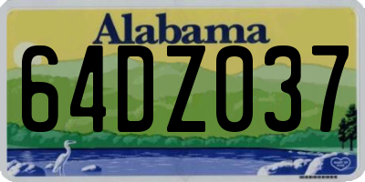 AL license plate 64DZ037