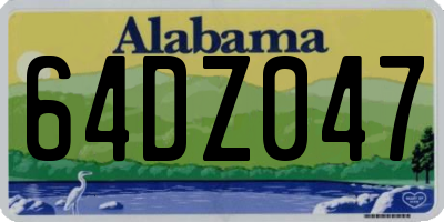AL license plate 64DZ047