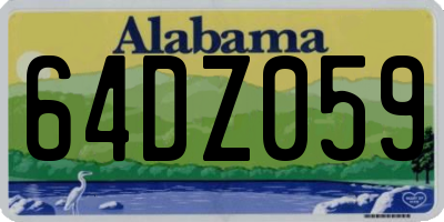AL license plate 64DZ059