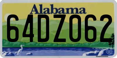 AL license plate 64DZ062