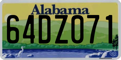 AL license plate 64DZ071