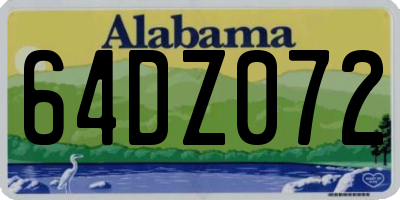 AL license plate 64DZ072