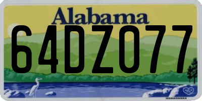 AL license plate 64DZ077
