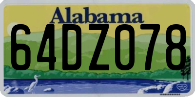 AL license plate 64DZ078