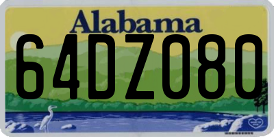 AL license plate 64DZ080