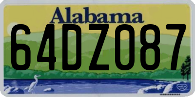 AL license plate 64DZ087