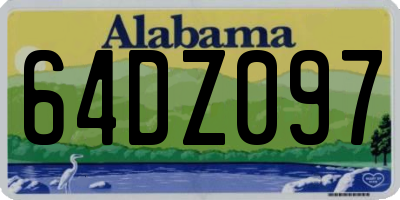 AL license plate 64DZ097