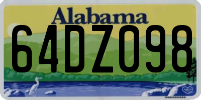 AL license plate 64DZ098