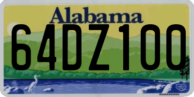 AL license plate 64DZ100