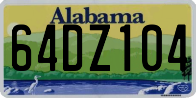 AL license plate 64DZ104