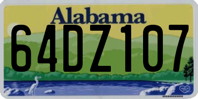 AL license plate 64DZ107