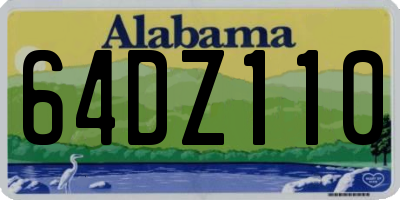 AL license plate 64DZ110