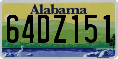 AL license plate 64DZ151
