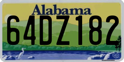 AL license plate 64DZ182