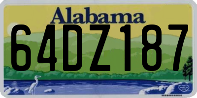 AL license plate 64DZ187