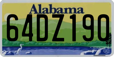 AL license plate 64DZ190
