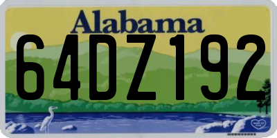 AL license plate 64DZ192