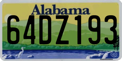 AL license plate 64DZ193
