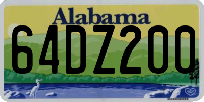 AL license plate 64DZ200
