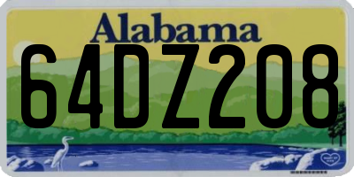 AL license plate 64DZ208