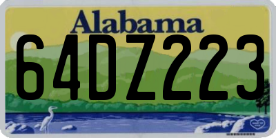 AL license plate 64DZ223
