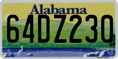 AL license plate 64DZ230