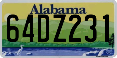 AL license plate 64DZ231
