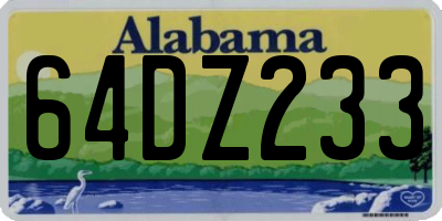 AL license plate 64DZ233