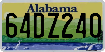 AL license plate 64DZ240