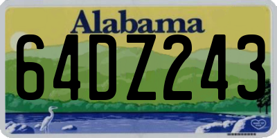AL license plate 64DZ243