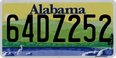 AL license plate 64DZ252